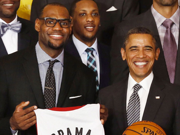 Lebron James et Barack Obama a la maison blanche